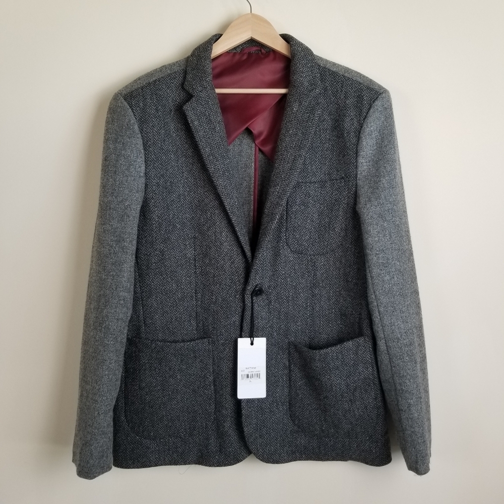 Paper Denim & Cloth Shetland Wool Blazer Colorblock XL Runs Smaller 42-43" NWT